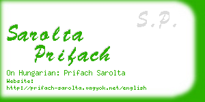 sarolta prifach business card